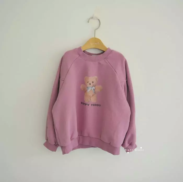 Blancblanc - Korean Children Fashion - #stylishchildhood - Happy Teddy Raglan Sweatshirt - 4