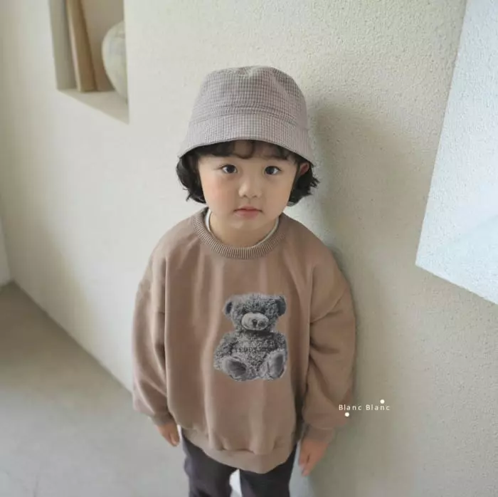 Blancblanc - Korean Children Fashion - #childrensboutique - Mono Bear Gament Sweatshirt