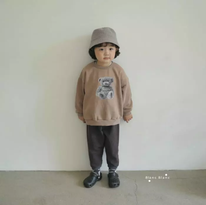 Blancblanc - Korean Children Fashion - #designkidswear - Mono Bear Gament Sweatshirt - 2