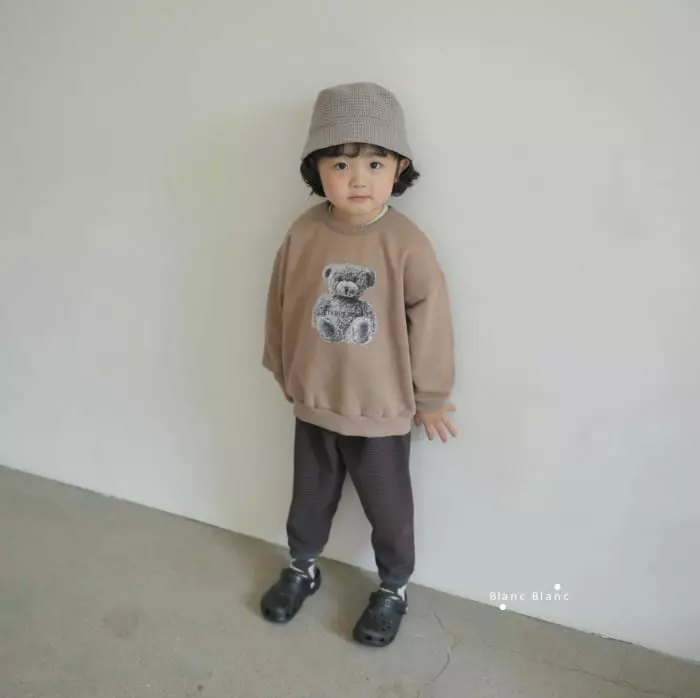 Blancblanc - Korean Children Fashion - #discoveringself - Mono Bear Gament Sweatshirt - 3