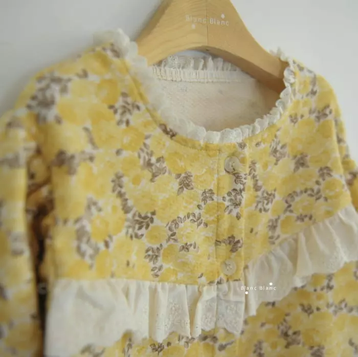 Blancblanc - Korean Children Fashion - #discoveringself - Peach Flowet Cardigan Blouse - 9