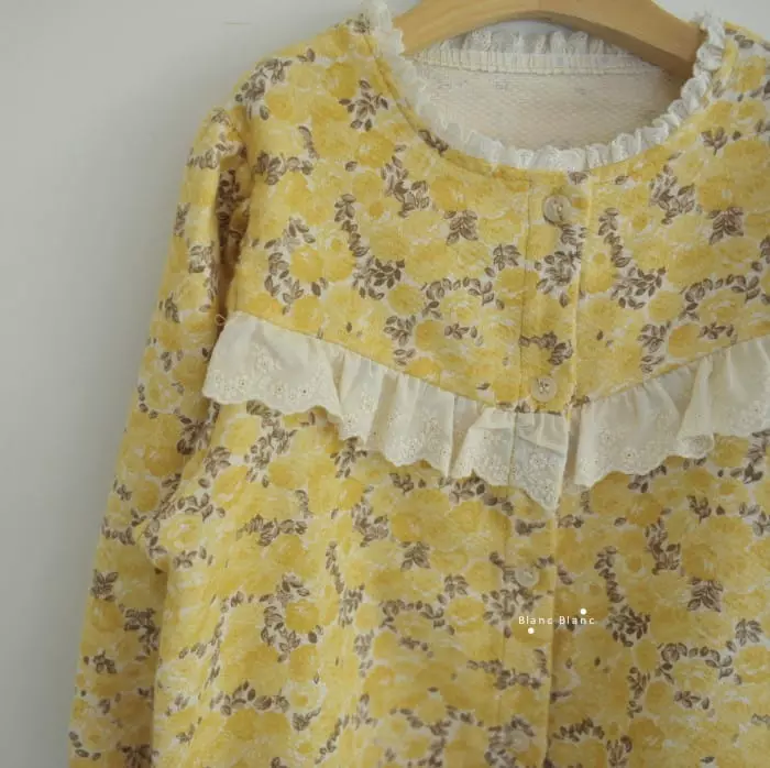 Blancblanc - Korean Children Fashion - #fashionkids - Peach Flowet Cardigan Blouse - 10