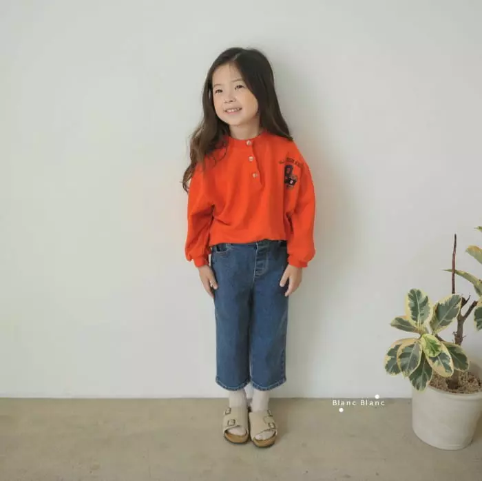 Blancblanc - Korean Children Fashion - #fashionkids - Half Open Jeans - 4