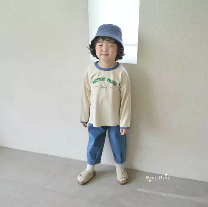 Blancblanc - Korean Children Fashion - #kidsshorts - Artist Bear Tee - 3