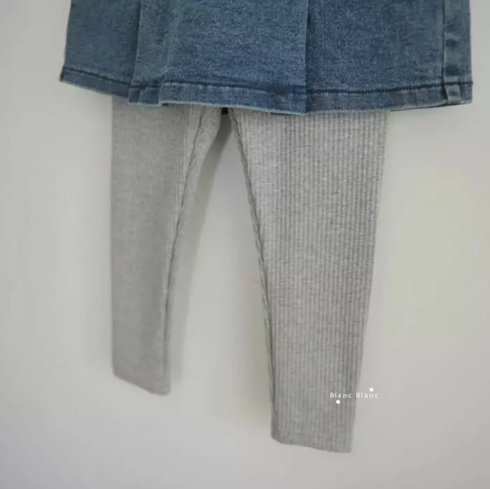 Blancblanc - Korean Children Fashion - #kidsshorts - Heart Pocket Skirt Leggings - 10