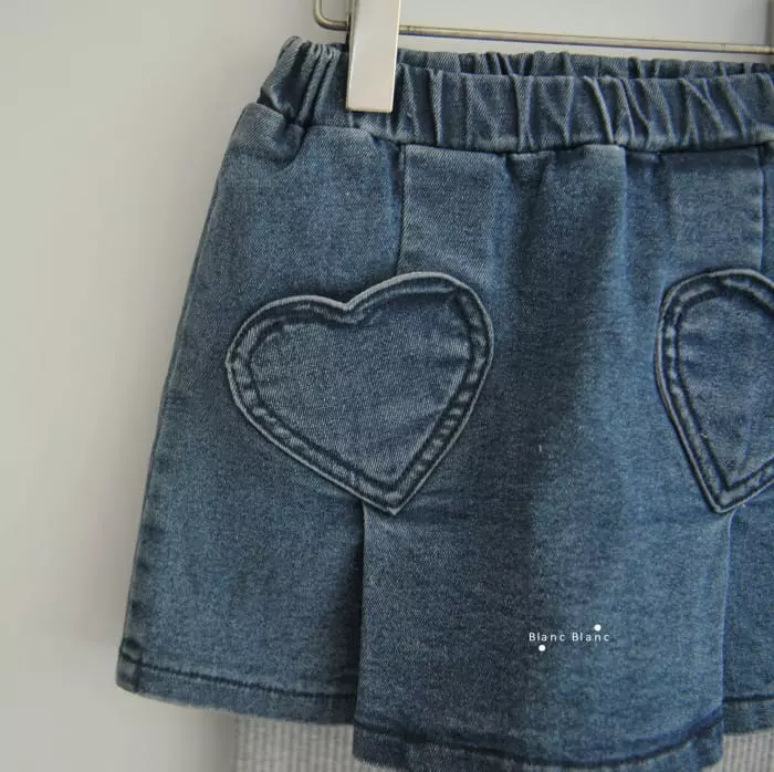 Blancblanc - Korean Children Fashion - #kidsstore - Heart Pocket Skirt Leggings - 11