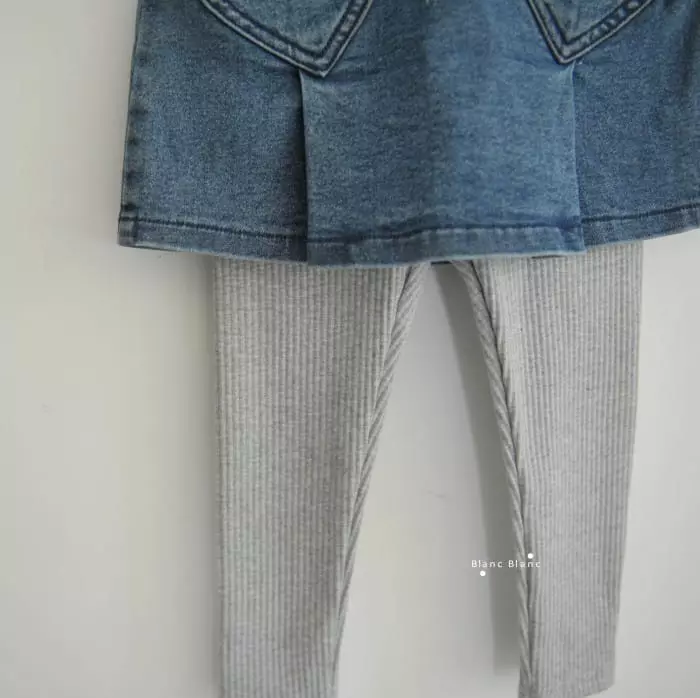 Blancblanc - Korean Children Fashion - #kidzfashiontrend - Heart Pocket Skirt Leggings - 12