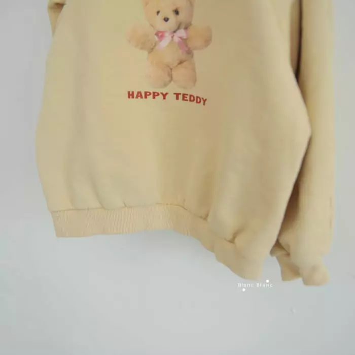 Blancblanc - Korean Children Fashion - #kidzfashiontrend - Happy Teddy Raglan Sweatshirt - 11