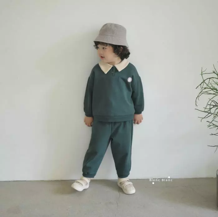 Blancblanc - Korean Children Fashion - #magicofchildhood - Waffle Collar B Top Bottom Set - 7