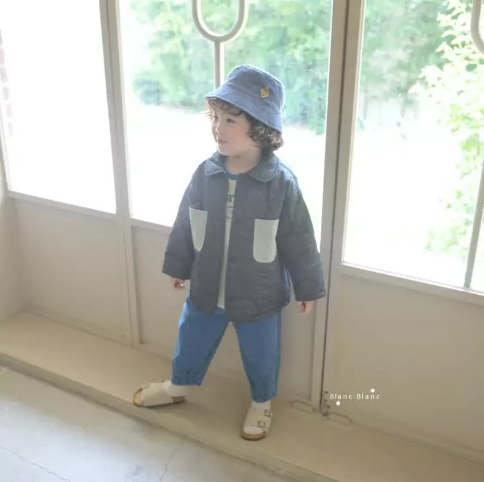 Blancblanc - Korean Children Fashion - #minifashionista - Pocket Padding Shirt Jumper - 2