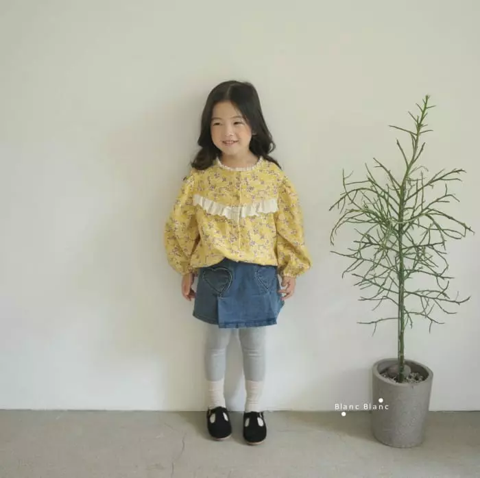Blancblanc - Korean Children Fashion - #minifashionista - Peach Flowet Cardigan Blouse