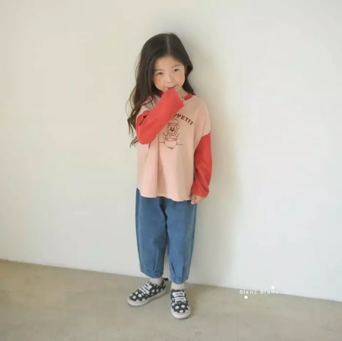Blancblanc - Korean Children Fashion - #prettylittlegirls - Two Tuck Jeans - 5