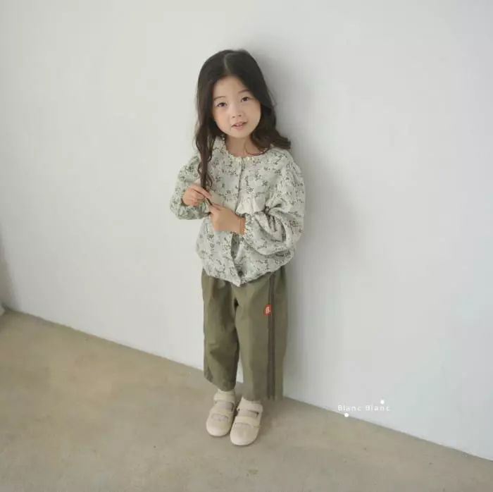 Blancblanc - Korean Children Fashion - #stylishchildhood - Peach Flowet Cardigan Blouse - 5