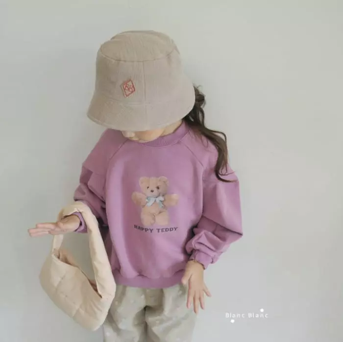 Blancblanc - Korean Children Fashion - #stylishchildhood - Happy Teddy Raglan Sweatshirt - 3