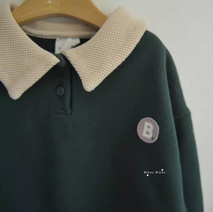 Blancblanc - Korean Children Fashion - #todddlerfashion - Waffle Collar B Top Bottom Set - 10