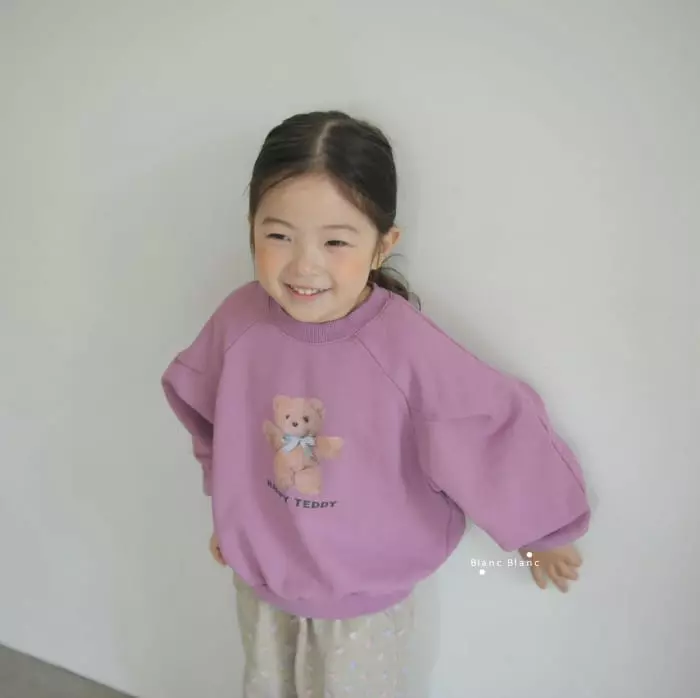 Blancblanc - Korean Children Fashion - #toddlerclothing - Happy Teddy Raglan Sweatshirt - 2