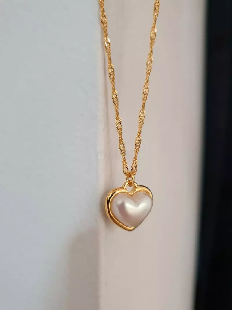 Blancchouette - Korean Women Fashion - #momslook - Heart Necklace