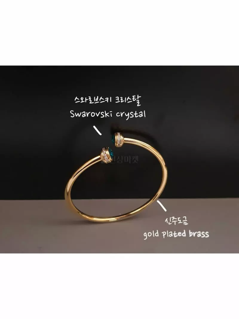 Blancchouette - Korean Women Fashion - #momslook - Crystal Stone Bangle
