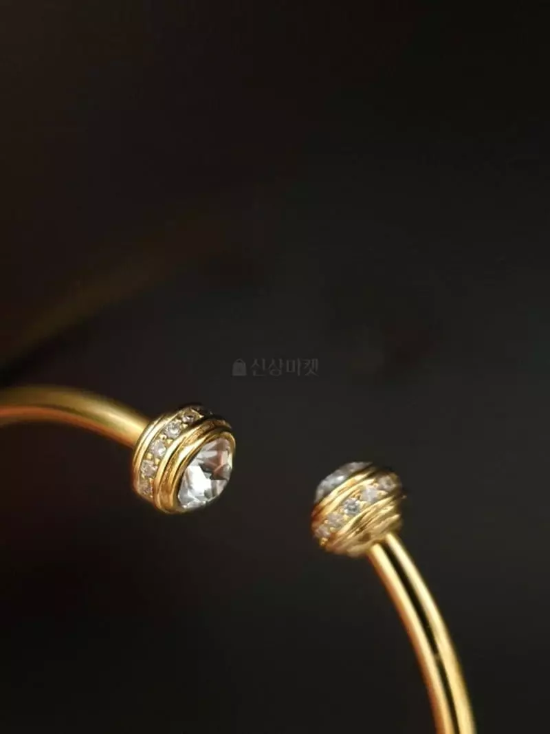 Blancchouette - Korean Women Fashion - #momslook - Crystal Stone Bangle - 3