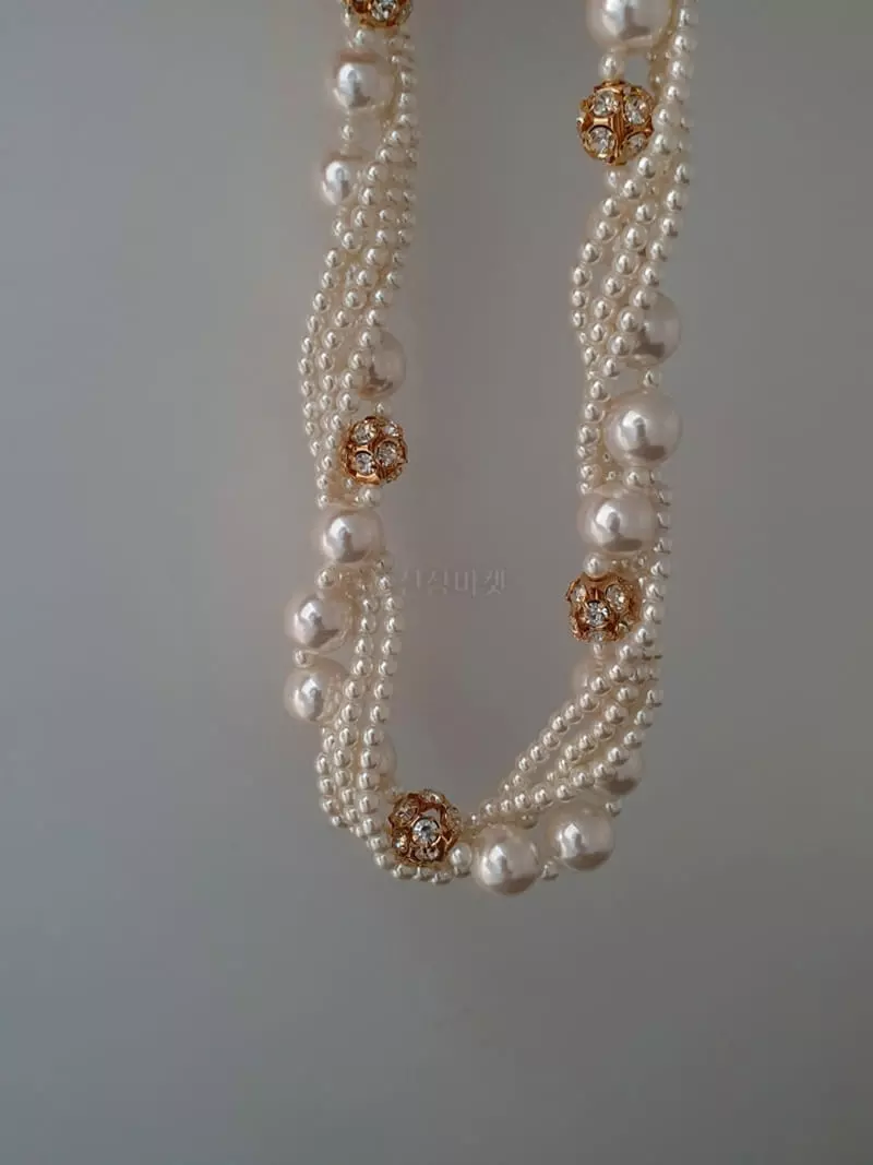 Blancchouette - Korean Women Fashion - #momslook - Pearl9 Necklace