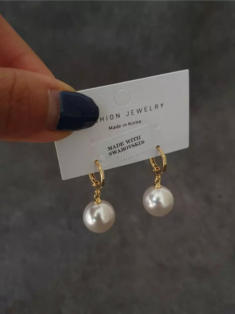 Blancchouette - Korean Women Fashion - #momslook - Swal Pearl3 Earring - 2