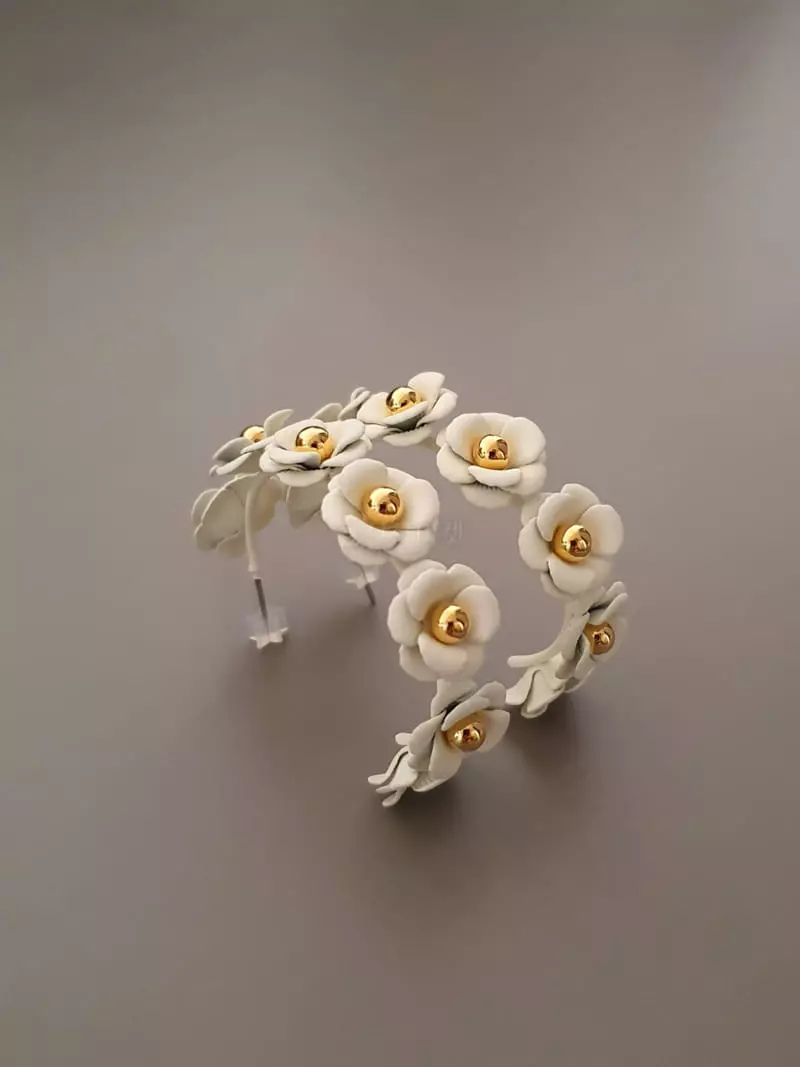 Blancchouette - Korean Women Fashion - #momslook - Flower5 Earring