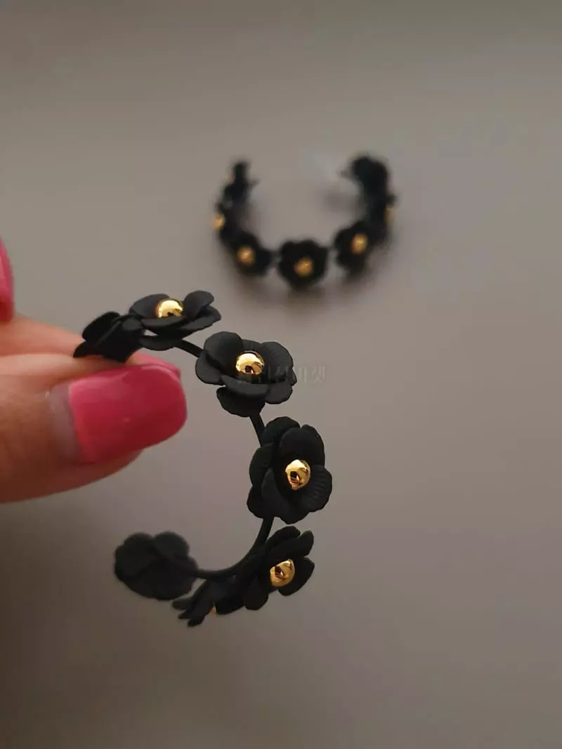 Blancchouette - Korean Women Fashion - #momslook - Flower5 Earring - 3