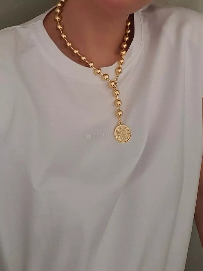 Blancchouette - Korean Women Fashion - #momslook - Coin6 Necklace