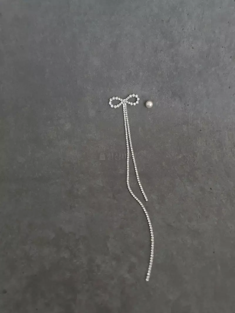 Blancchouette - Korean Women Fashion - #momslook - Ribbon Pearl Earring