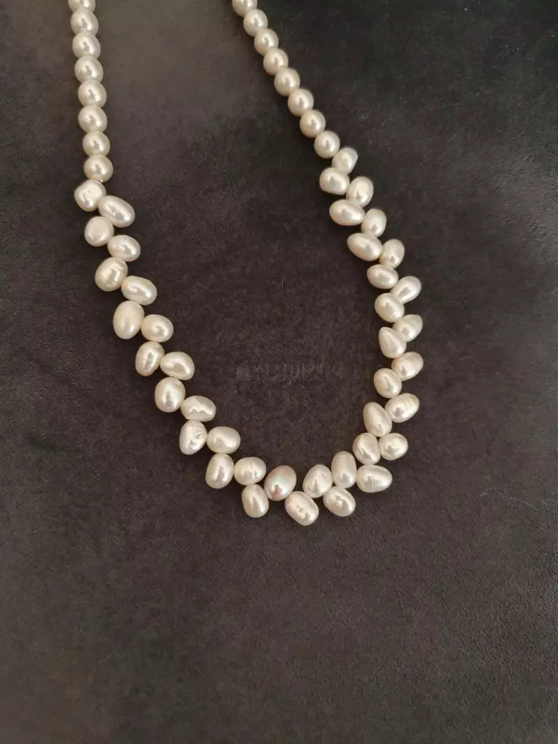 Blancchouette - Korean Women Fashion - #momslook - Silver Pearl7 Necklace - 2