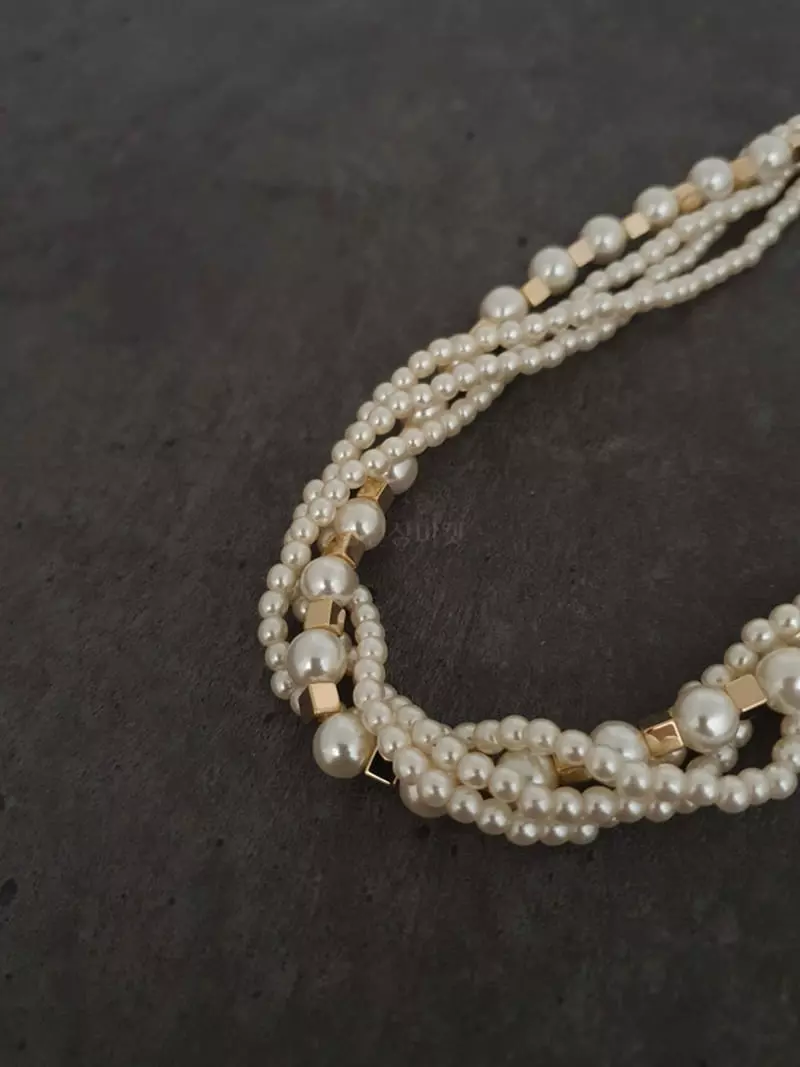 Blancchouette - Korean Women Fashion - #momslook - Pearl5 Necklace - 2
