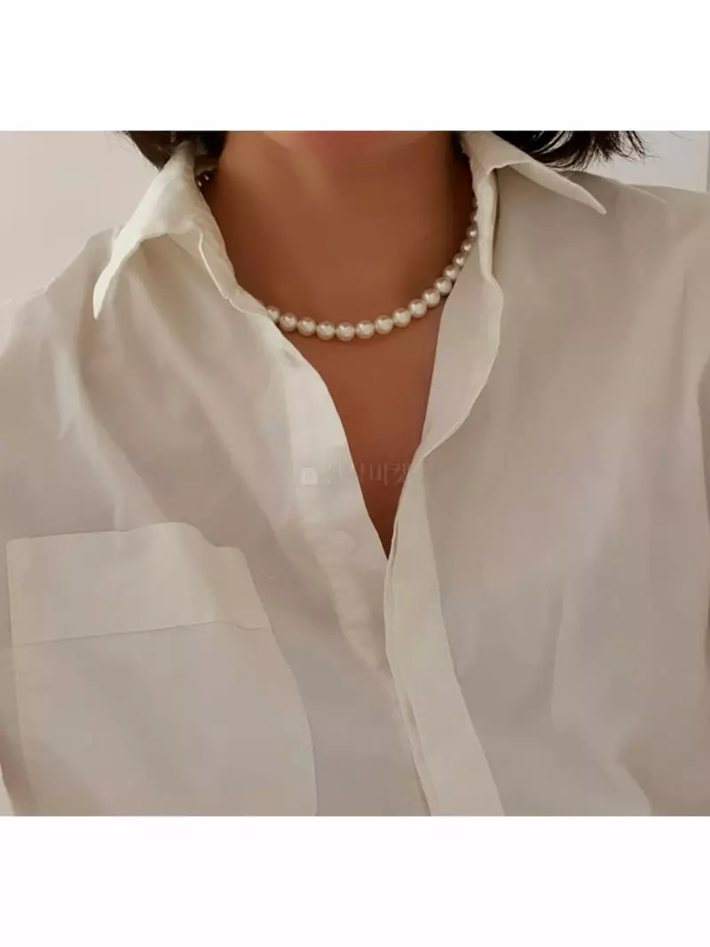 Blancchouette - Korean Women Fashion - #momslook - Swal Pearl8 Necklace - 5