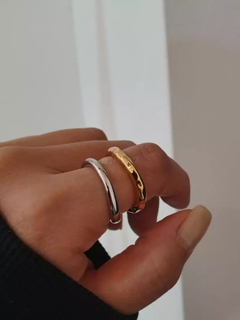 Blancchouette - Korean Women Fashion - #momslook - Two Tone Ring - 3