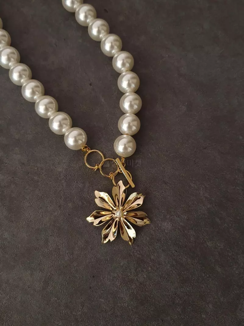 Blancchouette - Korean Women Fashion - #momslook - Flower Necklace - 3