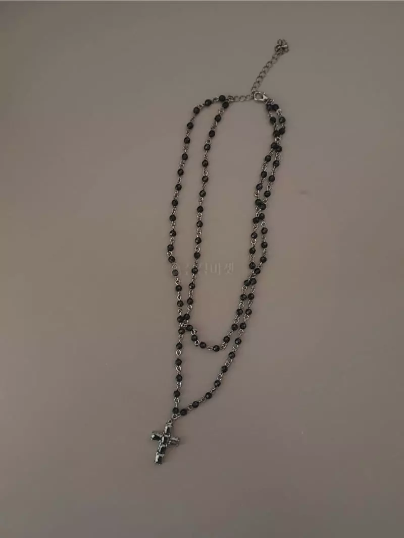Blancchouette - Korean Women Fashion - #momslook - Cross3 Necklace
