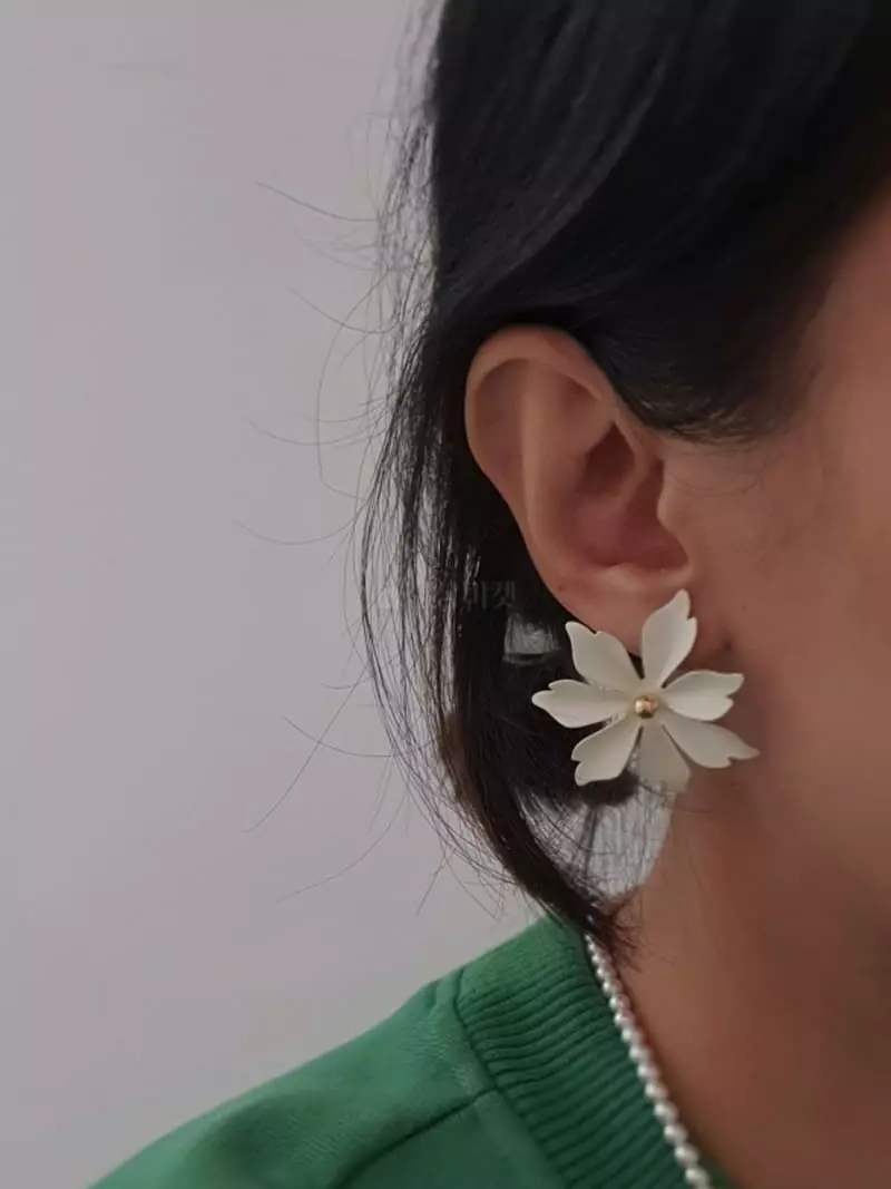 Blancchouette - Korean Women Fashion - #shopsmall - Flower3 Earring - 3