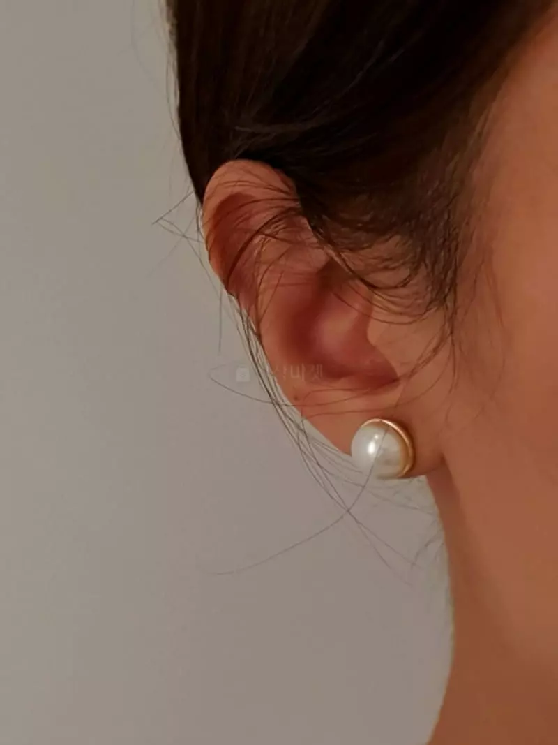 Blancchouette - Korean Women Fashion - #thatsdarling - Swal Pearl2 Earring - 2