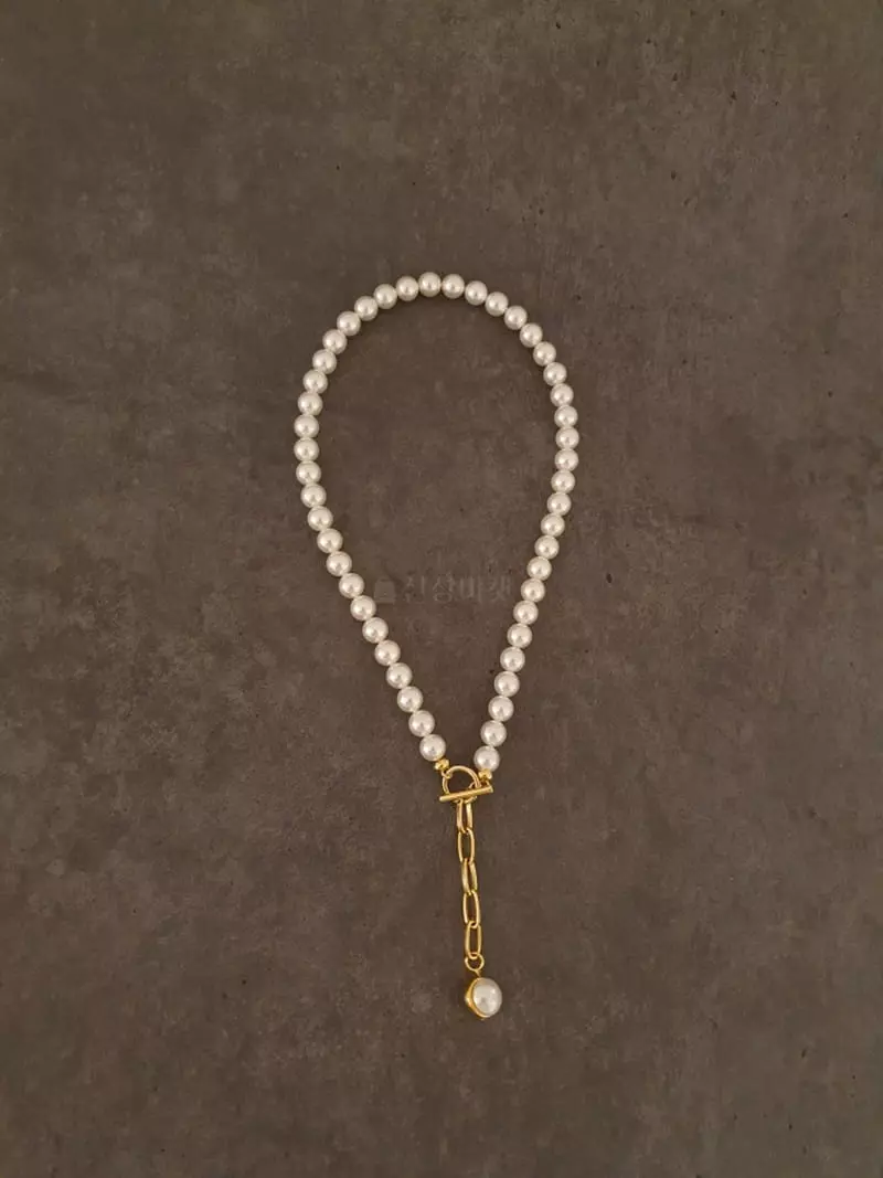 Blancchouette - Korean Women Fashion - #thatsdarling - Swal Pearl8 Necklace - 4
