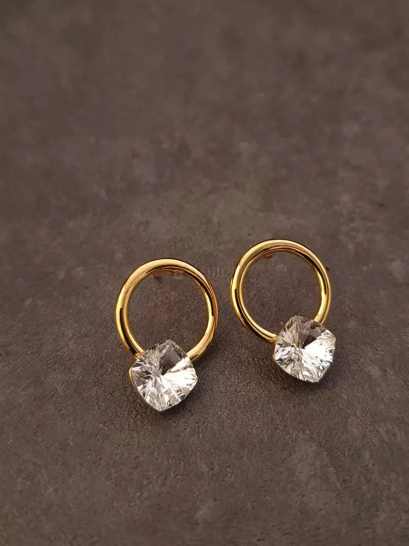 Blancchouette - Korean Women Fashion - #vintageinspired - Crystal4 Earring - 2