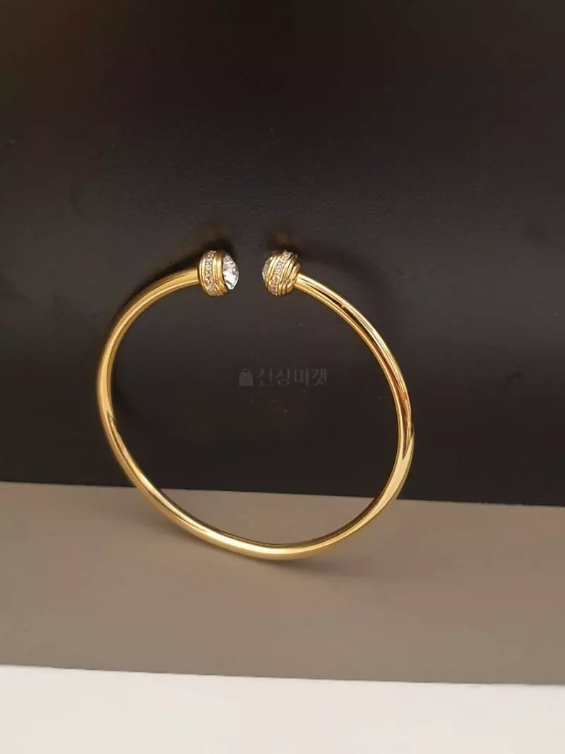 Blancchouette - Korean Women Fashion - #womensfashion - Crystal Stone Bangle - 2