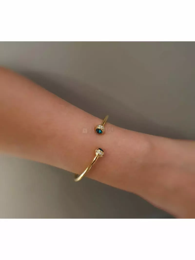 Blancchouette - Korean Women Fashion - #womensfashion - Crystal Stone Bangle - 6