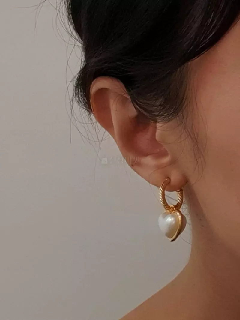 Blancchouette - Korean Women Fashion - #womensfashion - Heart5 Earring - 2