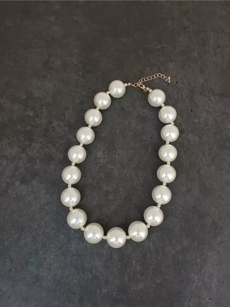 Blancchouette - Korean Women Fashion - #womensfashion - Big Pearl Necklace