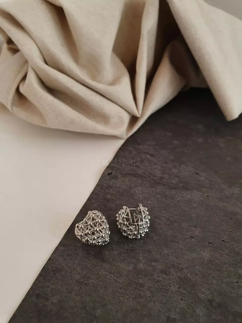 Blancchouette - Korean Women Fashion - #womensfashion - Heart11 Earring - 3