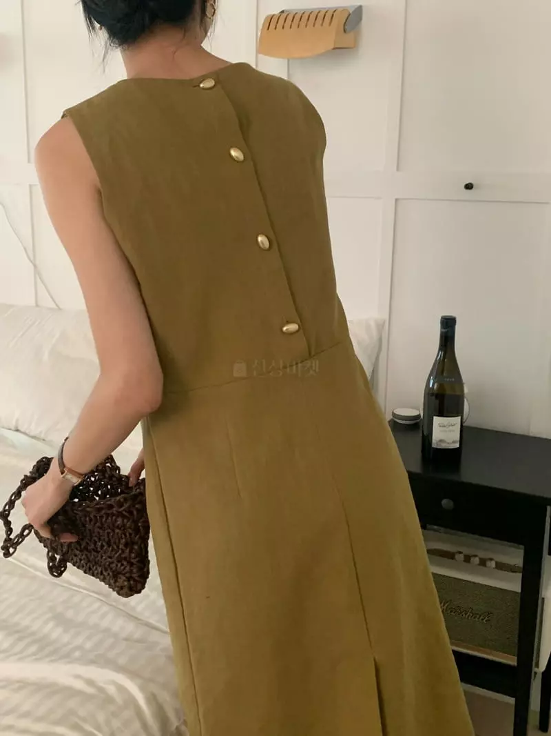 Bold - Korean Women Fashion - #womensfashion - Linen Midi One-piece