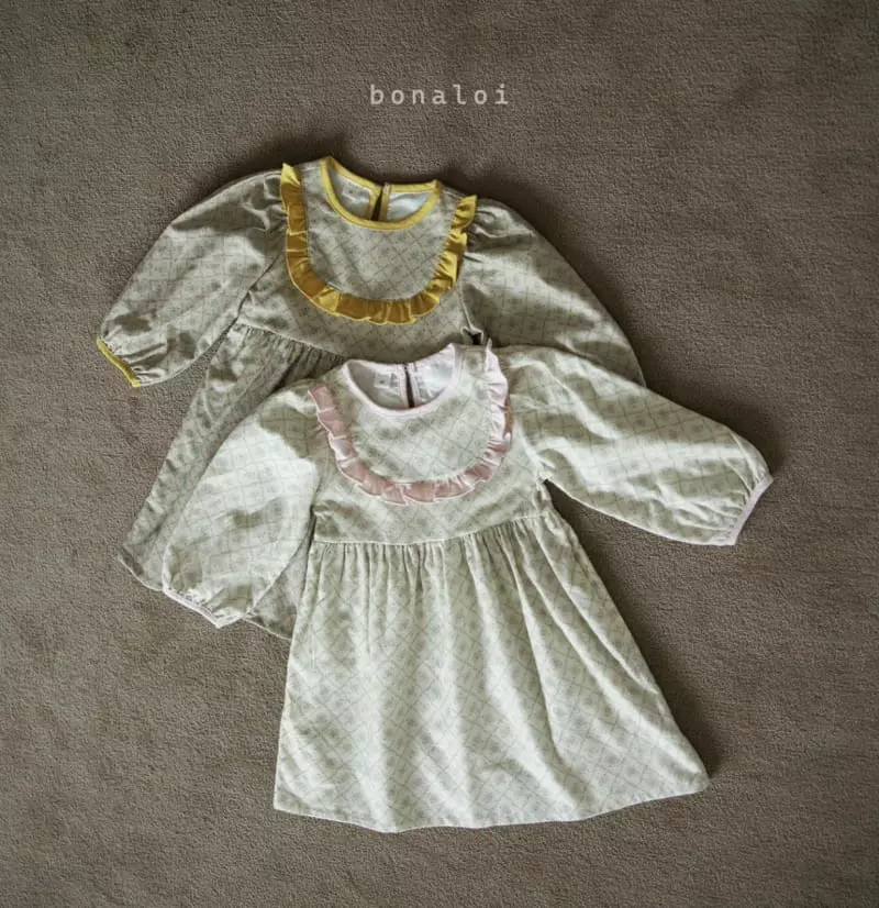 Bonaloi - Korean Children Fashion - #childrensboutique - Frill Colar One-piece