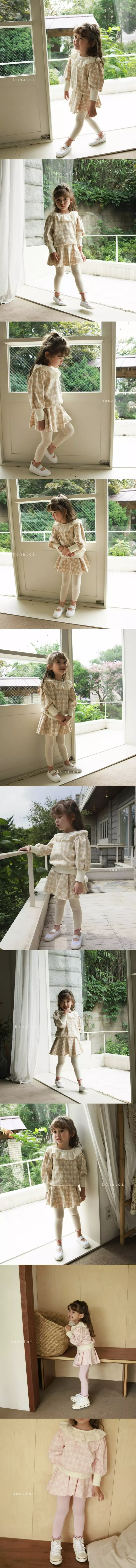 Bonaloi - Korean Children Fashion - #kidsshorts - Love Is Jacquard Top Bottom Set - 2