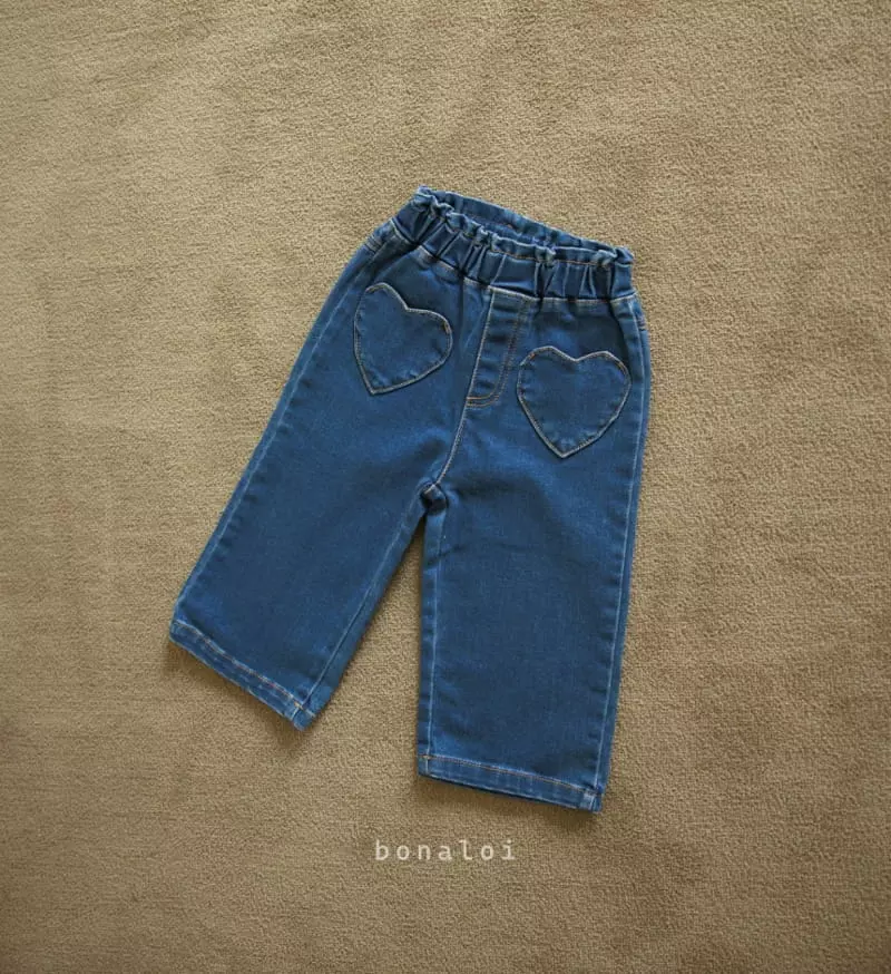 Bonaloi - Korean Children Fashion - #kidzfashiontrend - Heart Pocket Pants