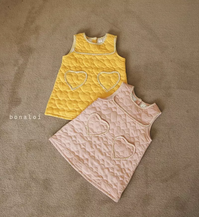 Bonaloi - Korean Children Fashion - #toddlerclothing - Heart Plus Heart One-piece