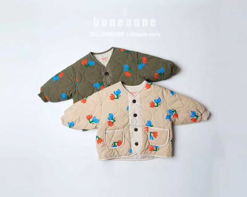 Boneoune - Korean Children Fashion - #Kfashion4kids - Duson Flower Quilting Jacket - 8